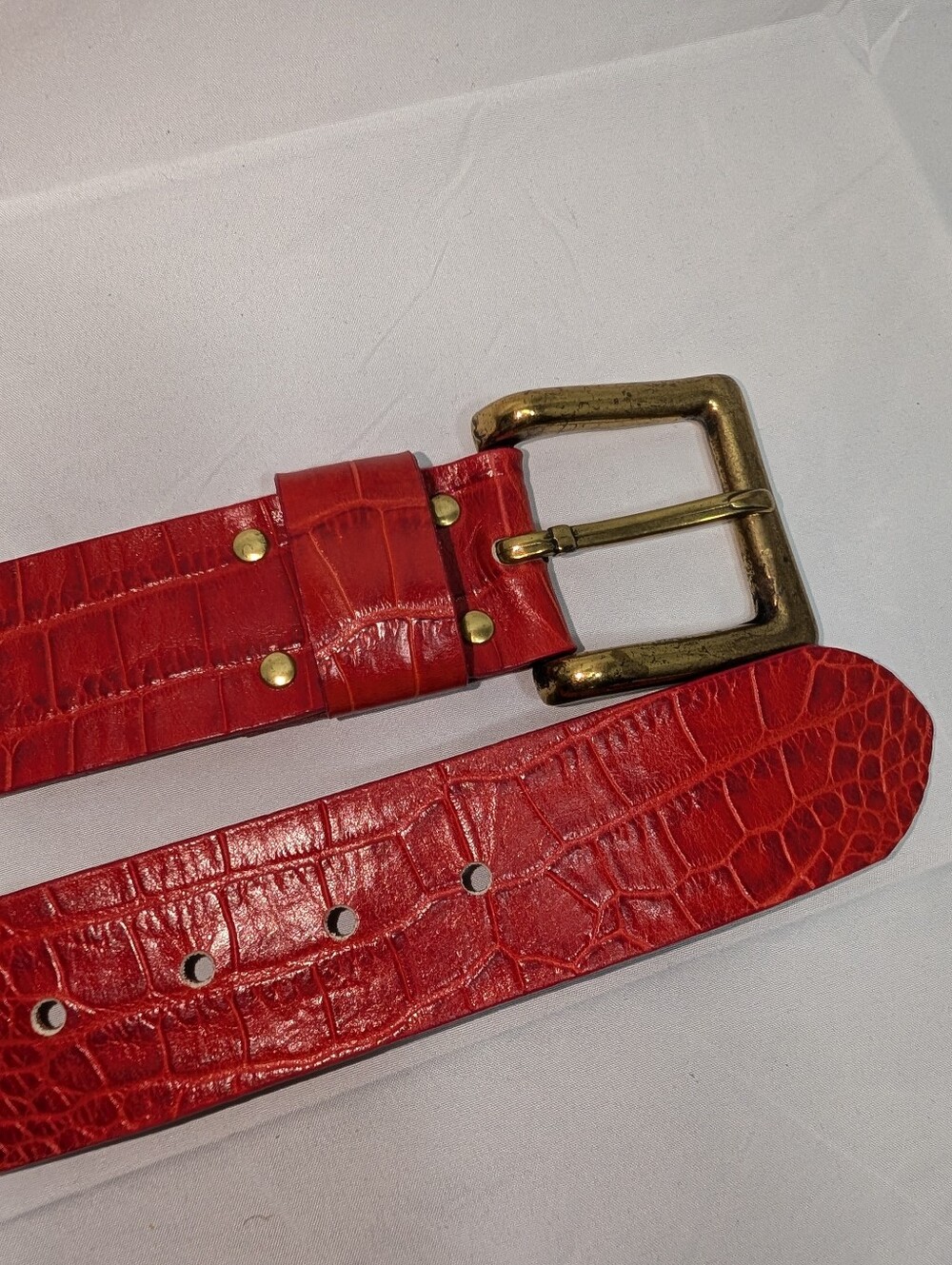 Banana Republic Italian Leather Belt Croc Embossed